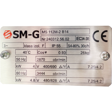 SILNIK ELEKTRYCZNY 4,0 kW 400/690V 2870 Obr 3FAZOWY